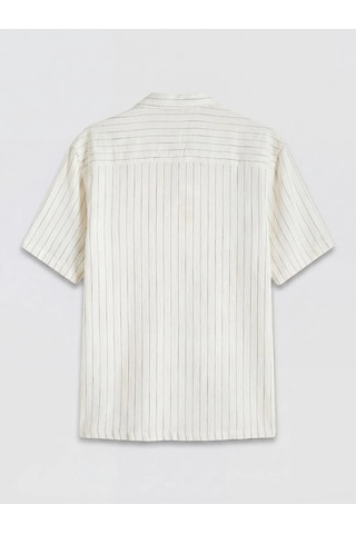 Lc Waikiki Ekru Regular Fit Çizgili Müslin Erkek Gömlek