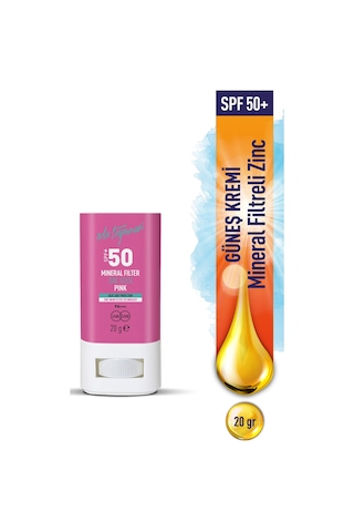 Eda Taşpınar Mineral Filtreli Pink Zinc Stick Güneş Kremi SPF50+ 20 G