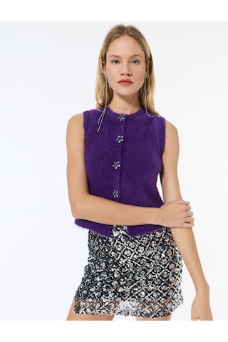 Koton Pullu Payetli Slim Fit Mini A Kesim Abiye Etek Siyah Desenli 6wak70001fk Siyah Desenli