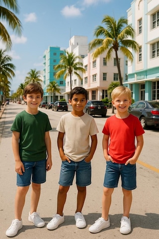 Çocuk Basic T-shirt Kız - Erkek Unisex %100 Pamuk 3'lü Süper Paket K-9