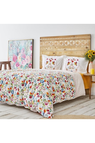 Karaca Home Parlin Fuşya %100 Pamuk Tek Kişilik Nevresim Takımı