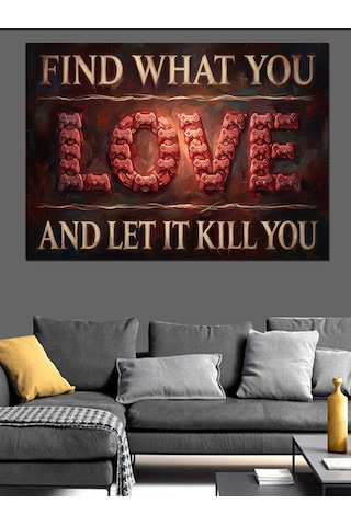 Motivasyonel Love Yazılı Modern Tabela Dekoratif Kanvas - Mdf Ahşap Tablo