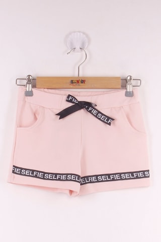 Toontoy Kız Çocuk Serfie Şeritli Cepli Şort Pudra