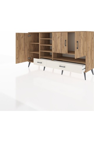 Hyperion Konsol 8 Raflı 2 Çekmeceli 3 Kapaklı 176x44x99 Çam-çam/a Çam-çam/aytaşı