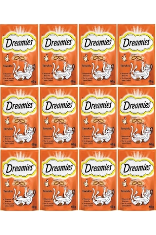 Dreamies Tavuklu Kedi Ödül Bisküvisi 12 x 60 G