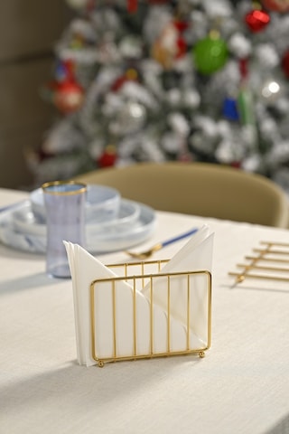 Altın Kafes Peçetelik, Kafe Cafe, Restoran, Otel, Dekoratif Peçetelik Hediyelik - Metal Paslanmaz Altın