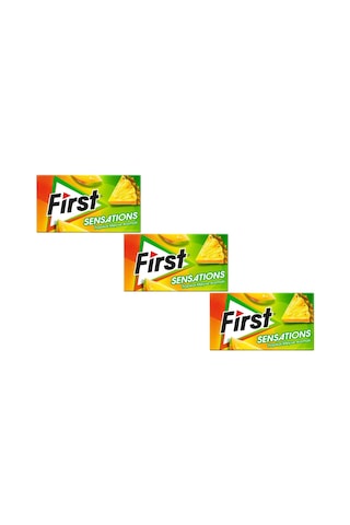 First Sensations Tropikal Meyve Aromalı Şekersiz Tatlandırıcılı Sakız 3'lü Paket