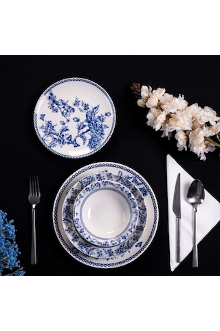 Miss Betty 8324 Blue 6 Kişilik 24 Parça Yemek Takımı Renkli