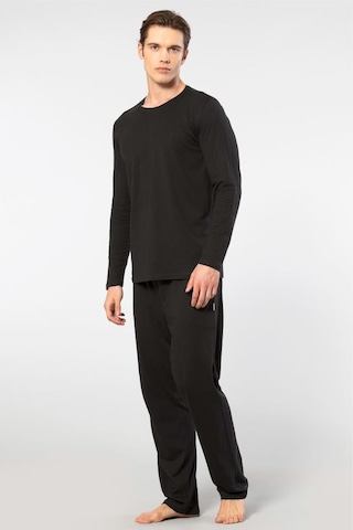 Cacharel Erkek Bisiklet Yaka Uzun Kollu Modal Pijama Takım 2244/siyah Siyah