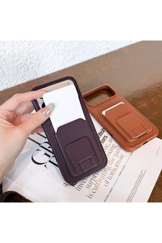 Teleplus Samsung Galaxy Uyumlu S25 Fe Kılıf Kartlıklı Standlı Square Folding Kılıf