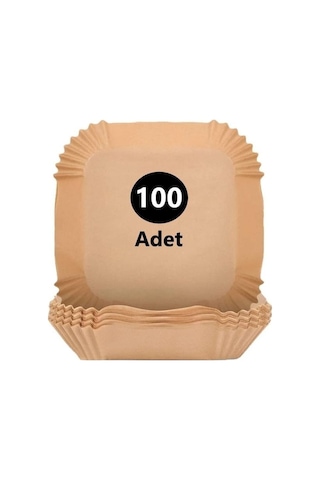 Tüm Modeller İçin 100 Adet Kare Model Hava Fritözü Airfryer Pişirme Kağıdı Yağsız Firitöz