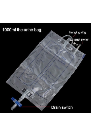 Urinal Pee Tutucu, İdrar Torbası Toplayıcı 1000ml Giyilebilir Koleksiyon Urinal Çanta Renkli