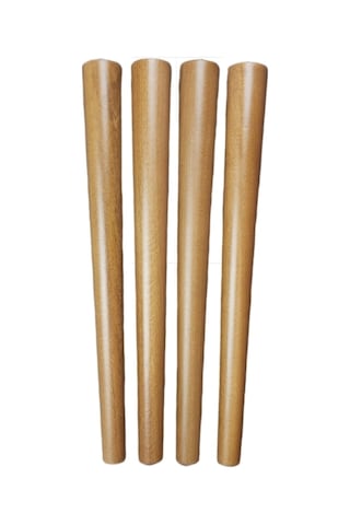Gürgen Ahşap Sandalye Sehpa Ayağı Metrik-8 Vidalı 42 Cm - 4 Adet Ceviz Renk