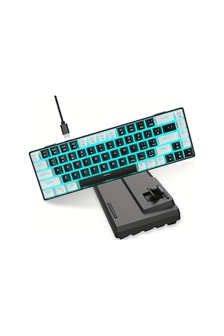 Fastbuy Hxsj Buz Mavisi Işıklı 68 Tuşlu Usb-c Mekanik Klavye