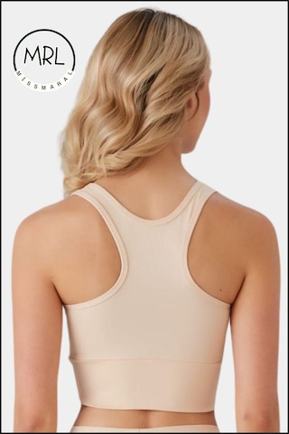 Kadın Ten Rengi Sporcu Sütyeni Pedli Likralı Destekleyici Su Sporları Koşu Fitness Dans Sports Bra Ten Rengi