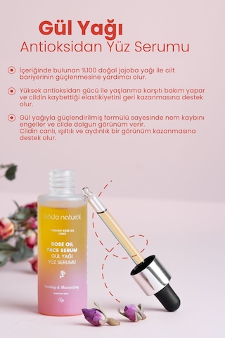 Bade Natural Gül Yağı Rahatlatıcı Ve Antioksidan Yüz Serumu 30 ML