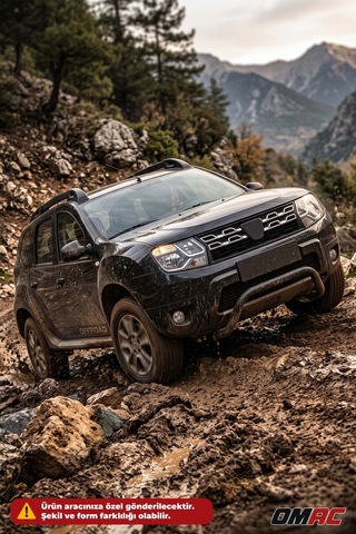 Dacia Duster 2010-2017 Uyumlu Araca Özel Pars Ön Koruma 60mm Siyah