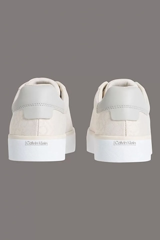 Calvin Klein Kadın Bej Ck Logolu Snekaer Beyaz