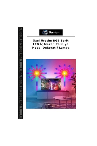 Özel Üretim Rgb Şerit Led İç Mekan Palmiye Model Dekoratif Lamba Diğer
