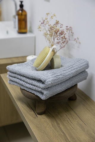 Line Luxury Pamuklu 2li El Yüz Havlusu 50x90 - Gri Gri