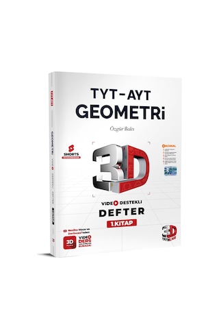 3d Yayınları Tyt - Ayt Geometri Video Destekli Defter 1. Kitap