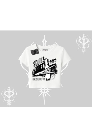 Tarzsokak Babby Tee Tshirt Skull Impact Bone Chilling Street Icon Beyaz