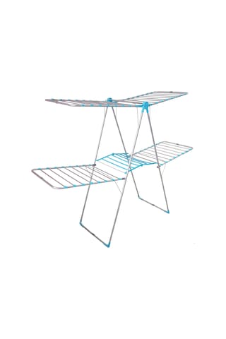 Çift Katlı Şık Ve Sağlam Paslanmaz Çamaşır Kurutmalığı Gri - Siyah