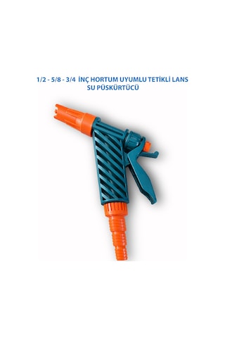 El Kontrollü 1/2 - 5/8 - 3/4 İnç Hortum Uyumlu Hortum Ucu, Lans Araç Yıkama Ve Bahçe Sulama Aparatı Ayarlanabilir Su Püskürtme Hortum Ucu