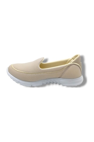 Diva Mod 801-26 Triko Konforlu Esnek Kadın Yürüyüş Ayakkabısı Sneaker Bej