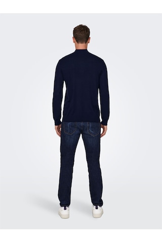Only & Sons Onswyler Lıfe Reg 14 Half Zıp Knıt Noos Erkek Blue Kazak - 22021264 Blue