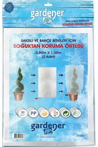 Gardener 11301 Saksılı Bitkiler İçin Soğuktan Koruma Örtüsü 30 G - 0,8 M X 1 M 2 Adet