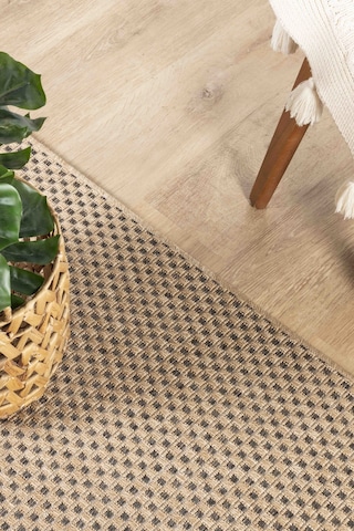 Sisaluna 4442 Bej Jüt Tabanlı Modern Dokuma Kilim Sisal Hasır Halı Bej