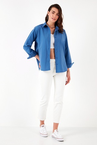 Lela Pamuklu Regular Fit Önü Kısa Arkası Uzun Oval Kesim Bayan Gömlek Cf25S163867 Saks