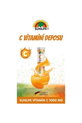 Sunlife Vitamin C 1000 Mg 20 Efervesan Tablet 2 Adet