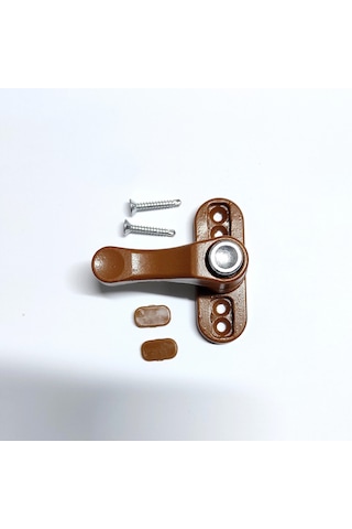 Düğmeli  Pvc Kaplama Pencere Metal Güvenlik Kilidi Açık Kahverengi