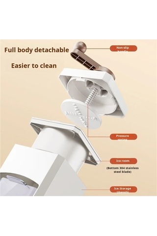 Ulzyvf Dıy Buz Kırıcı Kolu Manuel Buz Slush Makinesi Beyaz Beyaz