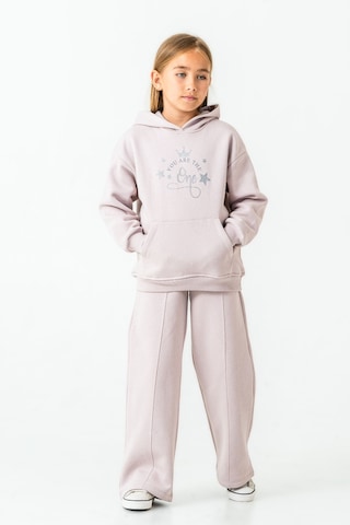 Kız Çocuk You Are The One Baskılı 3 İplik Kalın Kışlık Eşofman Takımı Ak4204 Lila