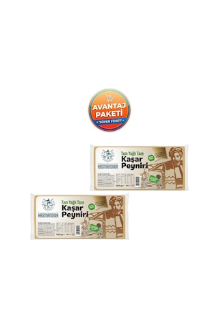 Hasmandıra Tam Yağlı Taze Kaşar Peyniri 1000 G X 2 Adet 2 Kg - Şirden Mayalı