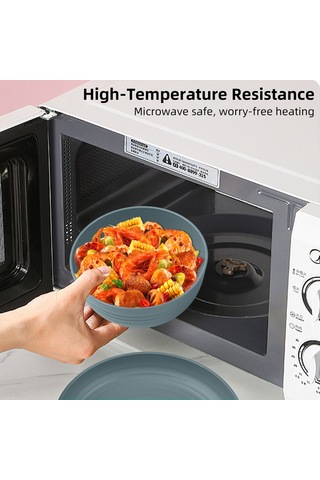 Samdoo Mavi 1 Kişilik Kamp Malzemesi: Buğday Samanı Tabak, Kase, Bardak Ve Paslanmaz Çelik Beste Bıçak, Kaşık, Çatal - Outdoor Piknik Yemeği Seti Mavi