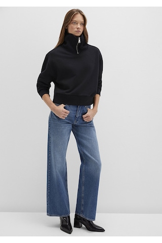 Mavi Kadın Yarım Fermuarlı Sweatshırt Siyah 1s10434-900 Siyah