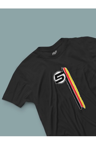 Fnbx Sebastian Vettel 3 Çizgili T-shirt Siyah
