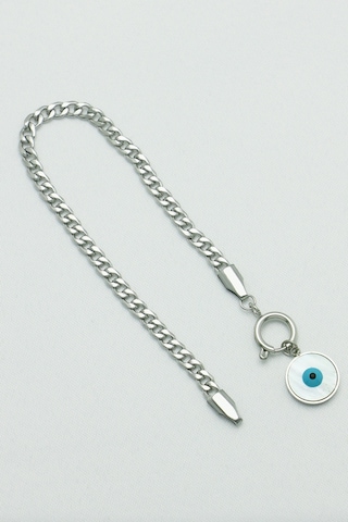 Gümüş Kaplama Seri Kararmaz Sedef Nazarlık Taşlı Çelik Zinc Silver Gümüş