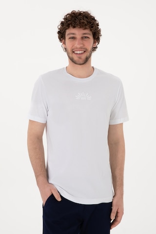 U.S. Polo Assn. Erkek Regular Fit Bisiklet Yaka Beyaz Tişört 50300268-VR013