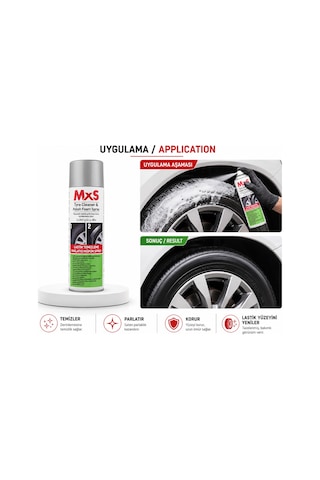 Mxs Lastik Temizleme Ve Bakım Köpük Sprey 500 Ml - Tyre Cleaner & Polish Foam