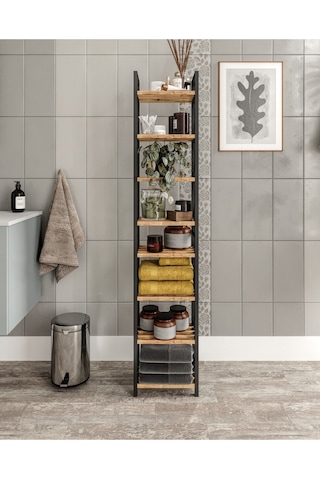 Mini Dekoratif Banyo Rafı Havluluk Peçetelik 8 Katlı Çok Renkli