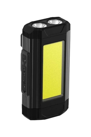 Opulentliving Çok Fonksiyonlu Usb Şarjlı Cob Led Çalışma Lambası - Katlanır Ve Askılı Siyah Siyah