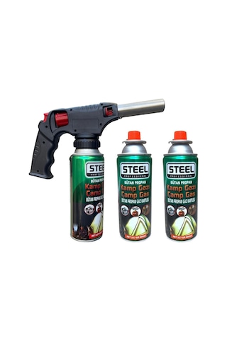 1300 Derece Pürmüz Çakmak St-818 + 3 Adet Steel Kartuş Çok Renkli