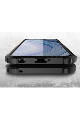 Noktaks - Xiaomi Uyumlu Xiaomi Redmi Note 9 Pro - Kılıf Çift Katman Zırh Tank Crash Military Kapak - Kırmızı