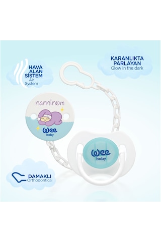Wee Baby Nanninom Gece Emziği ve Emzik Askısı Seti