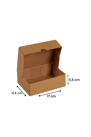 Packanya 17 x 12.5 x 5.5 - 100 Adet Kesimli Karton Kutu  -  Internet ve Kargo Kutusu